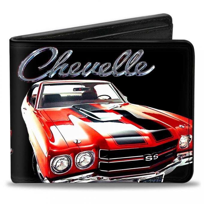 Bi-Fold Wallet - 1970 Chevrolet CHEVELLE Black/Silver/Red