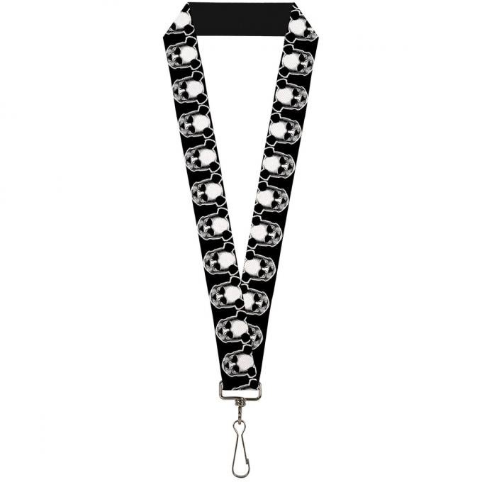 Buckle-Down Lanyard - Panda Skulls