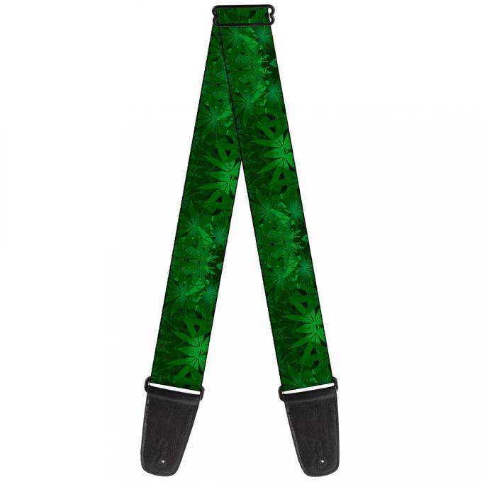 Guitar Strap - Marijuana Leaves Stacked