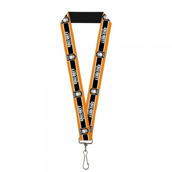 Lanyard - 1.0" - CALL OF DUTY-BLACK OPS III/Skull Icon 3-Stripe Orange/White/Black