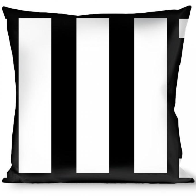 Buckle-Down Throw Pillow - Stripe Blocks Black/White