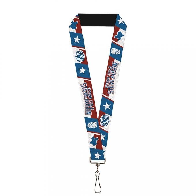 Lanyard - 1.0" - STONE COLD STEVE AUSTIN Icon Blocks Red/White/Blues