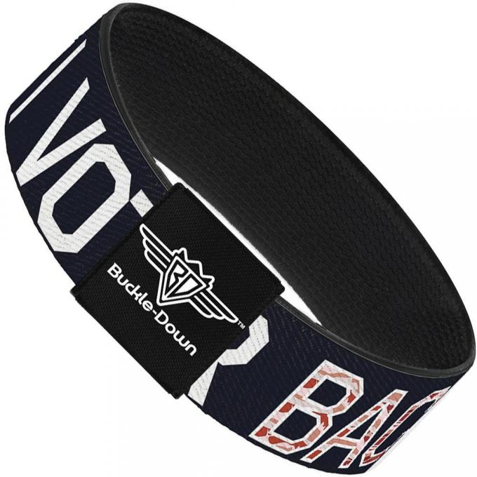 Buckle-Down Elastic Bracelet - VOTE FOR BACON Black/White/Bacon