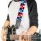 Guitar Strap - Dot Blocks Blue/Red/Black/White