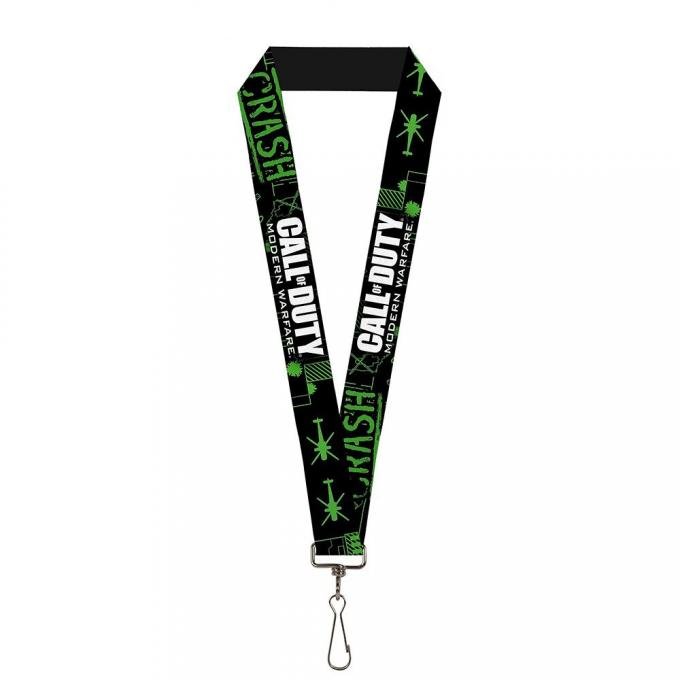Lanyard - 1.0" - CALL OF DUTY-MODERN WARFARE Helicopter Icon/CRASH Black/Green/White