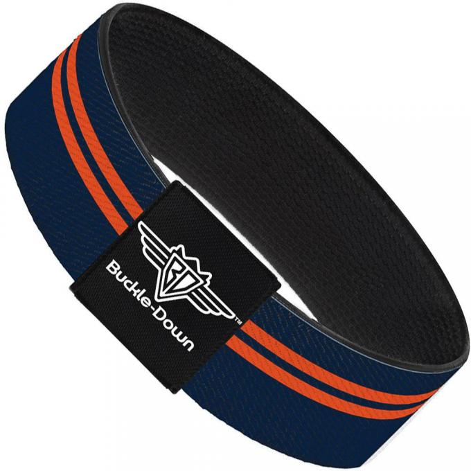 Buckle-Down Elastic Bracelet - Racing Stripe Navy/Orange