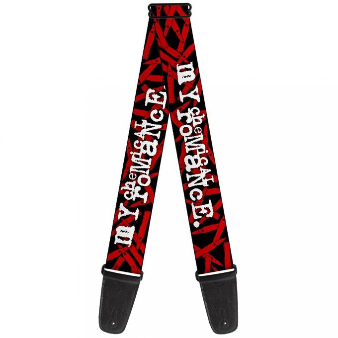 Guitar Strap - MY CHEMICAL ROMANCE Bullets Scattered Black/Red/White