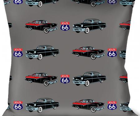 Buckle-Down Throw Pillow - Route 66 Classics Gray