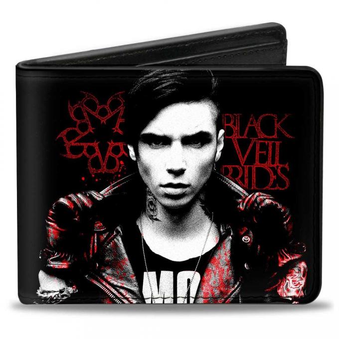 Bi-Fold Wallet - BLACK VEIL BRIDES Andy Pose/Logo Black/Red/Grays