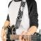 Guitar Strap - Owl Expressions Black/White