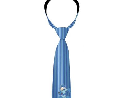 Necktie Standard - Megaman Running Pose/Stripes Blues