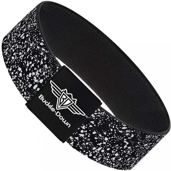 Buckle-Down Elastic Bracelet - Speckle Black/White