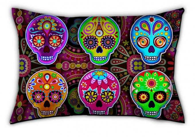 Pillowcase - STANDARD - Six Sugar Skulls Multi Color