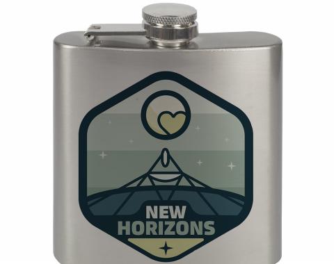 Stainless Steel Flask - 6 OZ - NEW HORIZONS Pluto Blues/White