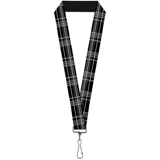 Buckle-Down Lanyard - Plaid Black/Gray