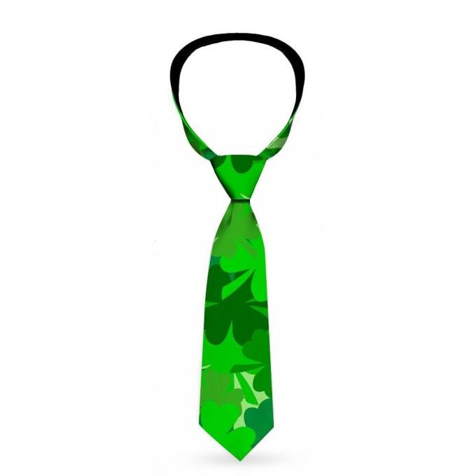 Buckle-Down Necktie - St. Pat's Stacked Shamrocks Greens