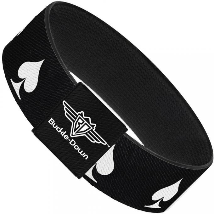 Buckle-Down Elastic Bracelet - Spade Black/White