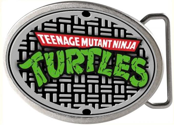 Classic TMNT Logo/Manhole Cover Framed FCG - Chrome Oval Rock Star Buckle