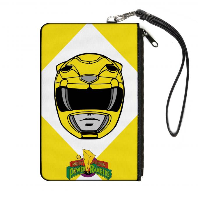 Canvas Zipper Wallet - SMALL - Diamond Yellow Ranger Face/MMPR Logo Yellow/White