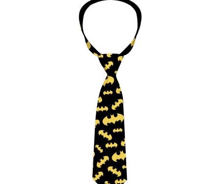 Necktie Standard - Bat Signal-1 Scattered Black/Yellow
