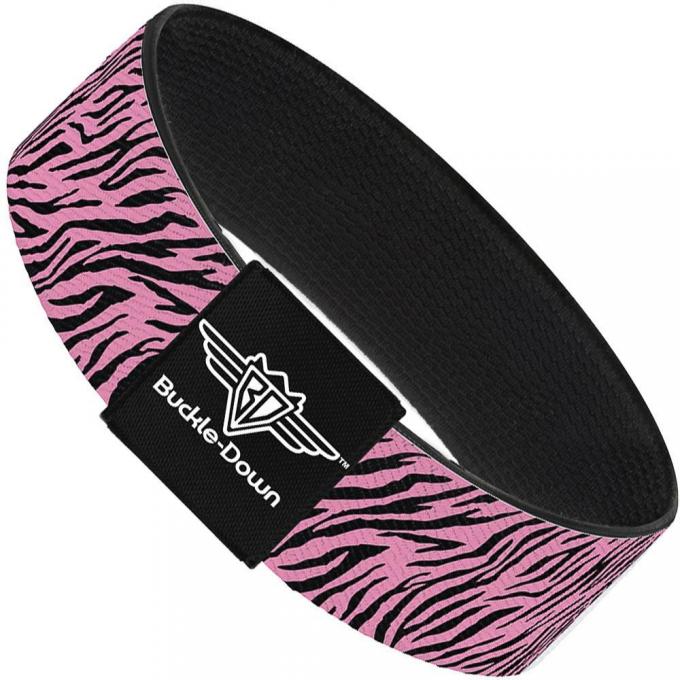 Buckle-Down Elastic Bracelet - Zebra 2 Baby Pink