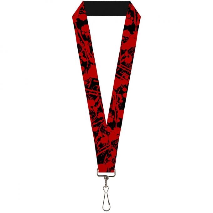 Buckle-Down Lanyard - Splatter Black/Red