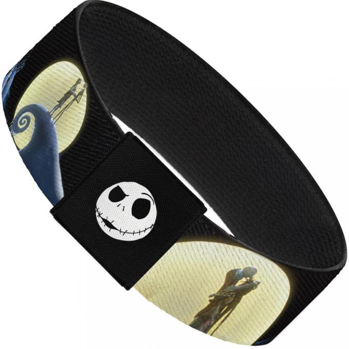 Elastic Bracelet - 1.0" - Nightmare Before Christmas Jack & Sally Moon Scenes