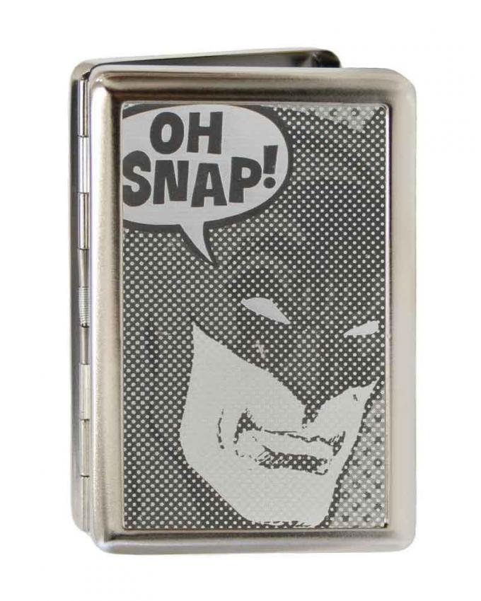 Business Card Holder - LARGE - Batman Face OH SNAP! Brushed Silver