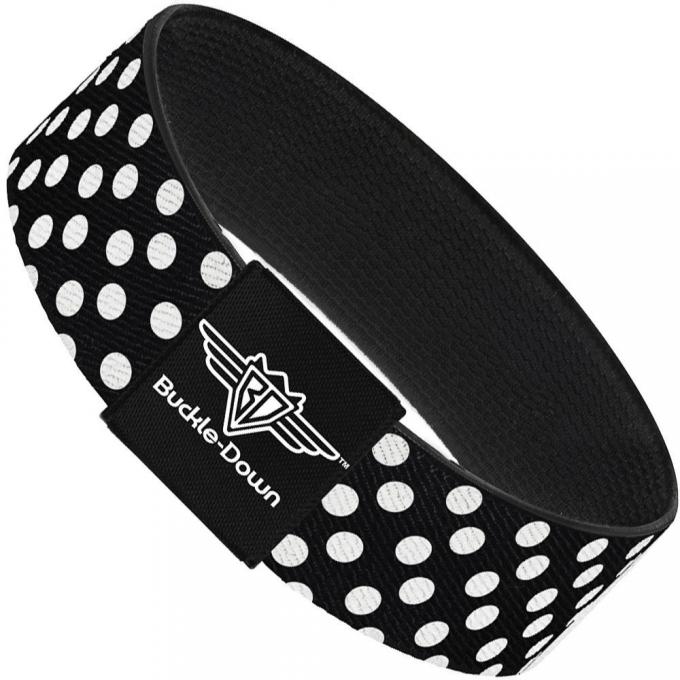 Buckle-Down Elastic Bracelet - Micro Polka Dots2 Black/White