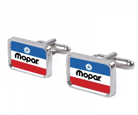 Cufflink Set - MOPAR Chrysler Logo FCG White/Blue/Red/Black