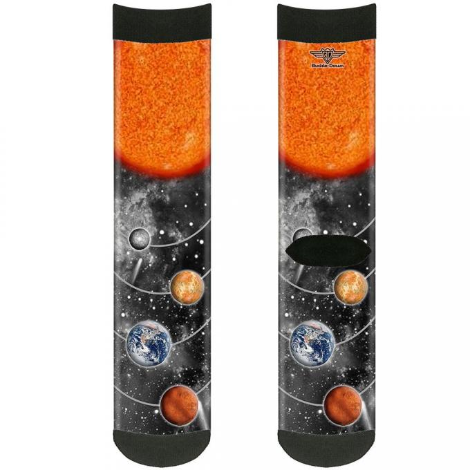 Sock Pair - Polyester - Solar System Sun/Planets/Stars - CREW