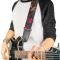 Guitar Strap - Love Kills CLOSE-UP Gray
