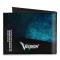 Canvas Bi-Fold Wallet - New Series Voltron Standing Pose Silhouette + VOLTRON Logo Galaxy Blues/Black