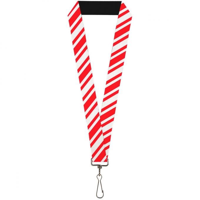 Buckle-Down Lanyard - Candy Cane3 Stripe White/3-Red