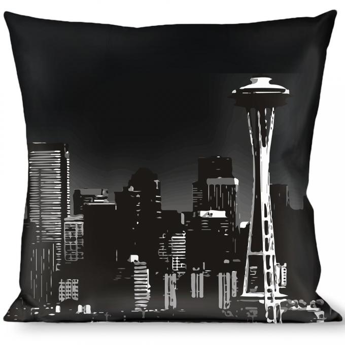 Buckle-Down Throw Pillow - Seattle Vivid Skyline/Space Dust