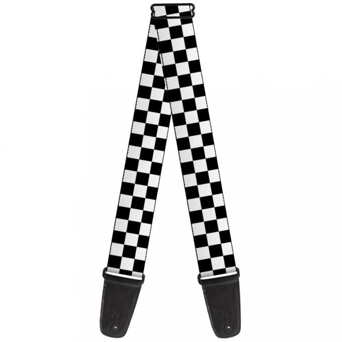 Guitar Strap - Checker Black/White