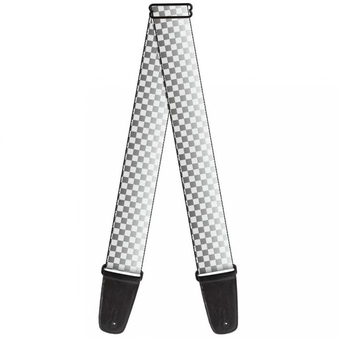 Guitar Strap - Checker Black/White Fade Out