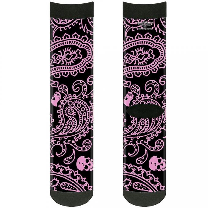 Sock Pair - Polyester - Bandana/Skulls Black/Pink - CREW