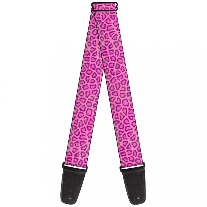 Guitar Strap - Leopard Baby Pink