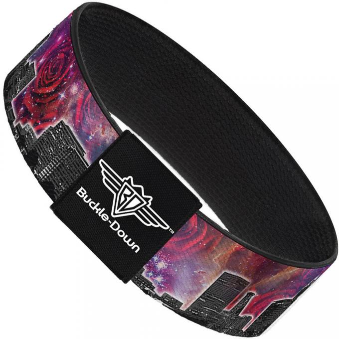 Buckle-Down Elastic Bracelet - Portland Vivid Skyline Cosmic Roses