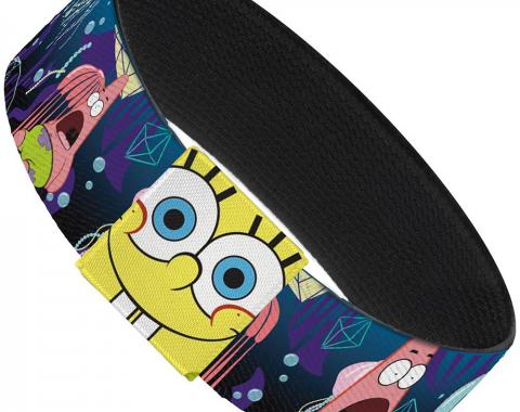 Elastic Bracelet - 1.0" - Surprised Patrick Starfish/Jellyfish Blues/Purple/Pinks