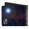 AVENGERS: INFINITY WAR 
Bi-Fold Wallet - THANOS Fist Pose2 + Avengers Icon Galaxy Blues/Gold