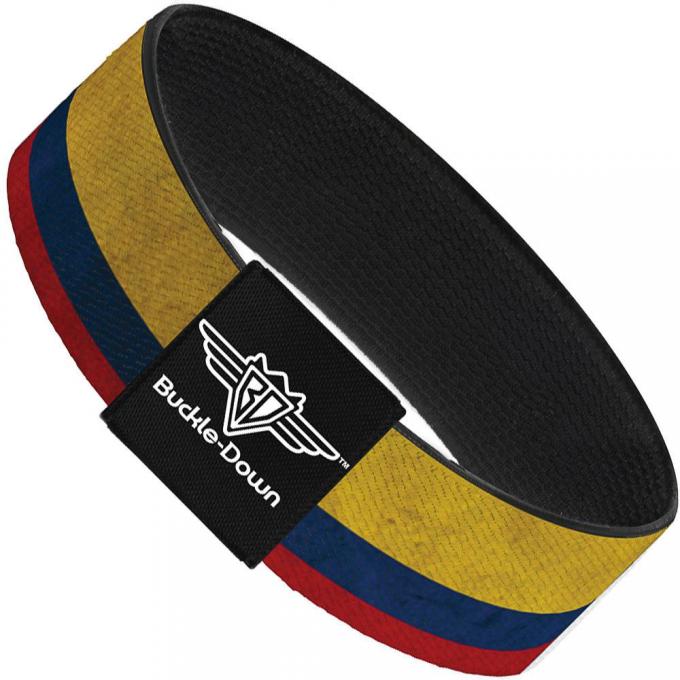 Buckle-Down Elastic Bracelet - Colombia Flag Distressed