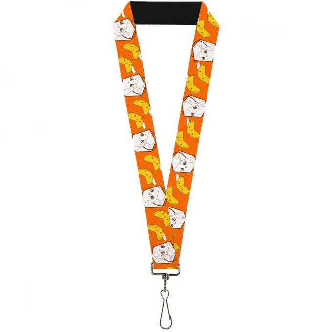 Buckle-Down Lanyard - Take Out/Fortune Cookies Orange