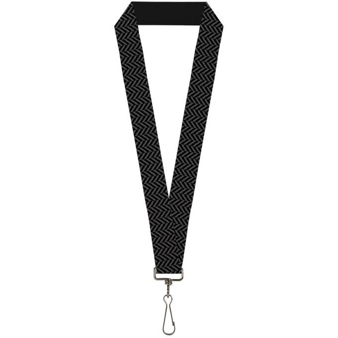 Buckle-Down Lanyard - Herringbone Jagged Black/Gray