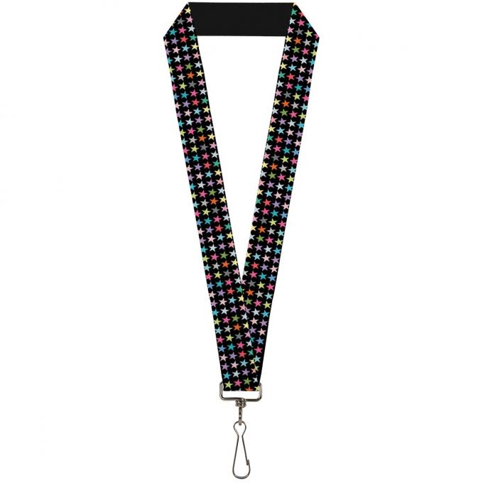 Buckle-Down Lanyard - Mini Stars Black/Multi Color