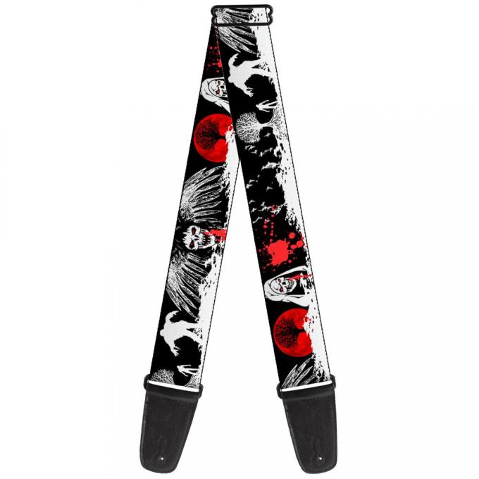 Guitar Strap - Fright Night Black/White/Red