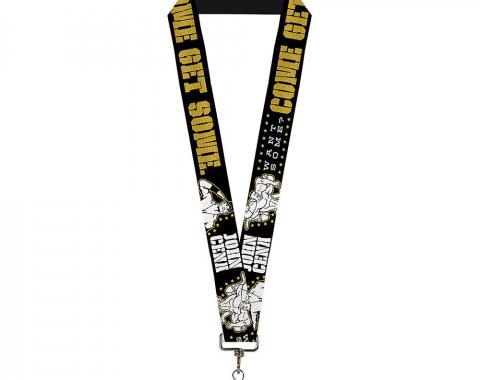 Lanyard - 1.0" - JOHN CENA 2-Poses WANT SOME? COME GET SOME. Black/Gold/White
