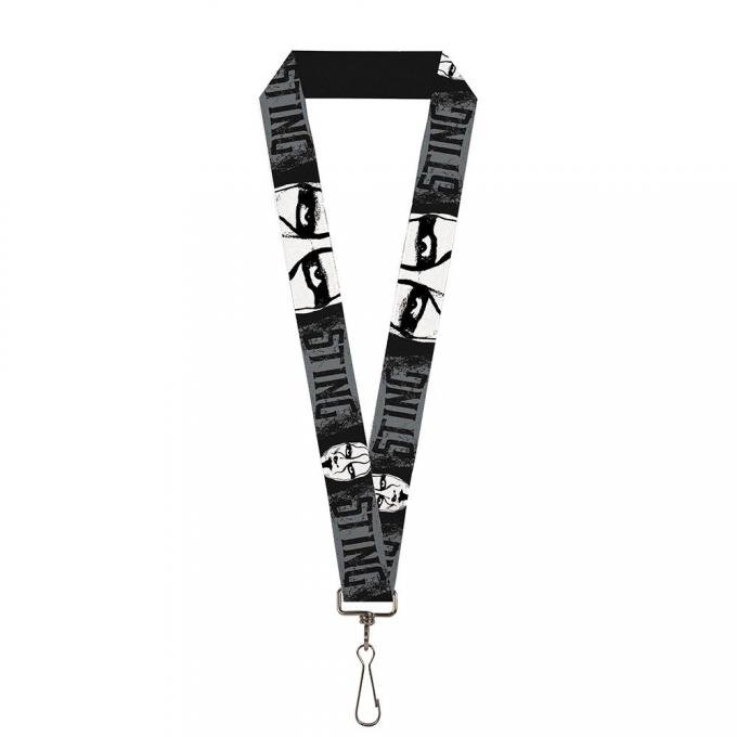 Lanyard - 1.0" - STING Face CLOSE-UP  Gray/Black/White