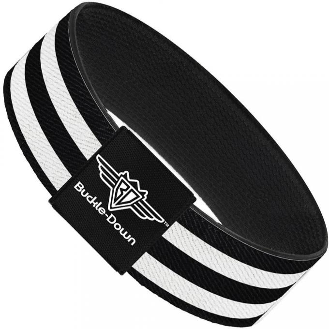 Buckle-Down Elastic Bracelet - Stripes 3Black/2White